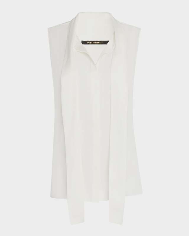 Ives Sleeveless Tie-Neck Blous